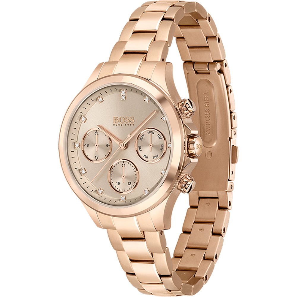 Hugo Boss Carnation Gold Dial Gold Steel Strap Watch for Women - 1502592 Buy Now By Hugo Boss