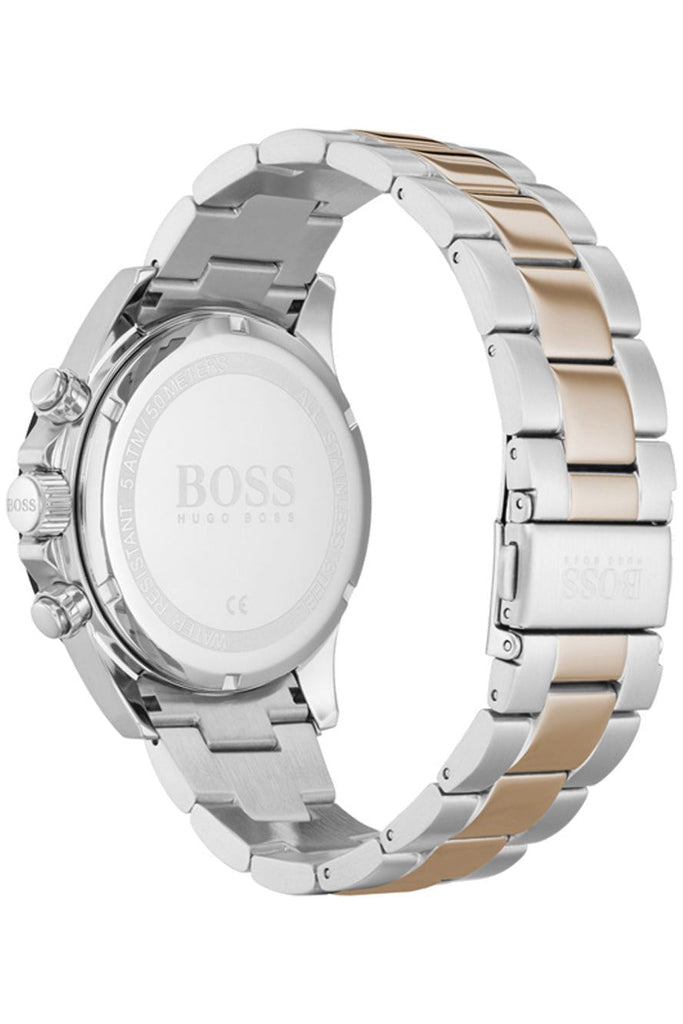 Hugo Boss Here Chronograph Black Dial Two Tone Steel Strap Watch for Men - 1513757 Buy Now By Hugo Boss