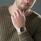 Hugo Boss Here Chronograph Black Dial Two Tone Steel Strap Watch for Men - 1513757 Buy Now By Hugo Boss