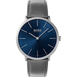 Hugo Boss Horizon Blue Dial Grey Leather Strap Watch for Men - 1513539 Buy Now By Hugo Boss