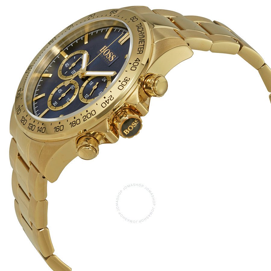 Hugo Boss Ikon Blue Dial Gold Steel Strap Watch for Men - 1513340 Buy Now By Hugo Boss