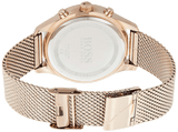 Hugo Boss Associate Black Dial Rose Gold Mesh Bracelet Watch for Men - 1513806 Buy Now By Hugo Boss
