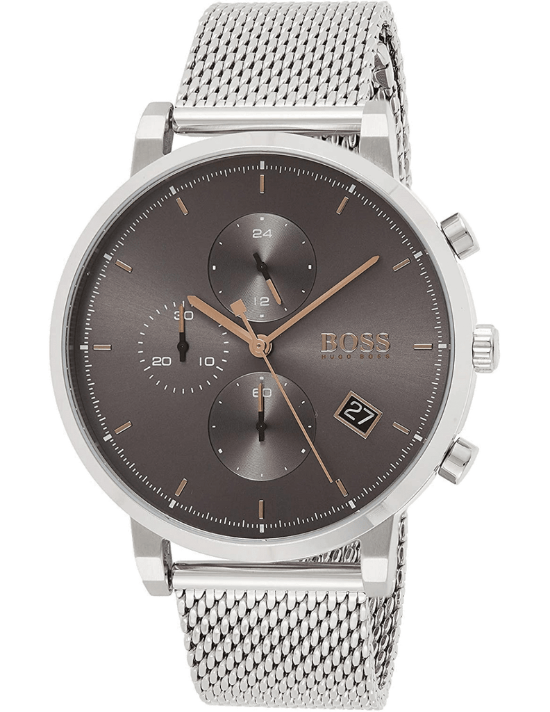Hugo Boss Integrity Grey Dial Silver Mesh Bracelet Watch for Men - 1513807 Buy Now By Hugo Boss