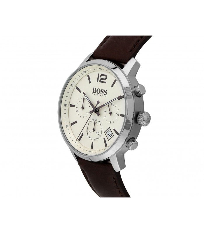 Hugo Boss Attitude White Dial Brown Leather Strap Watch for Men - 1513609 Buy Now By Hugo Boss