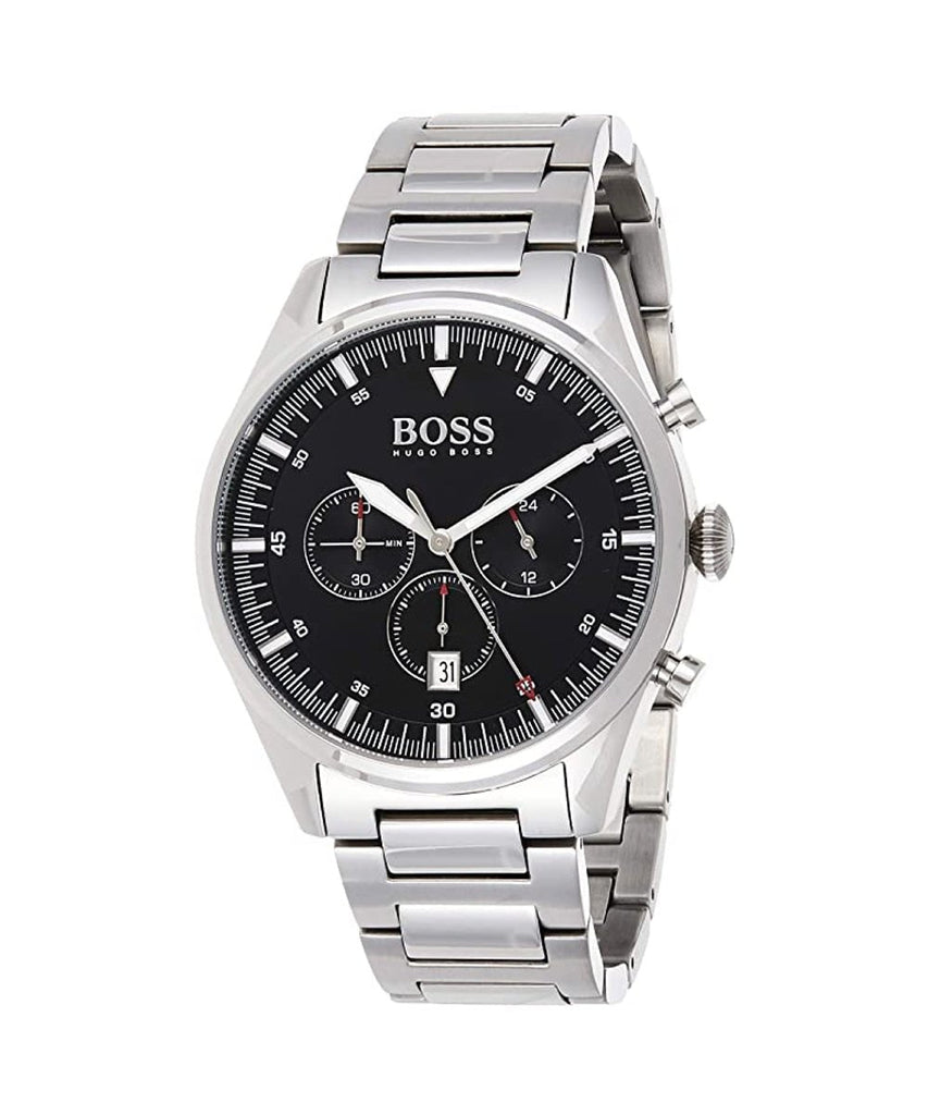 Hugo Boss Pioneer Black Dial Silver Steel Strap Watch for Men - 1513712 Buy Now By Hugo Boss