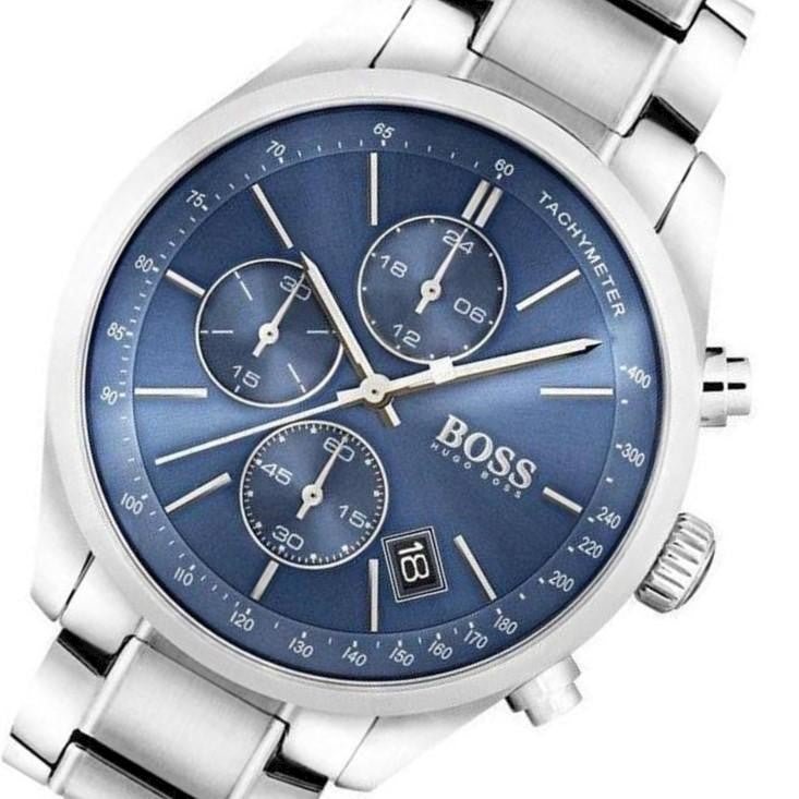 Hugo Boss Grand Prix Blue Dial Silver Steel Strap Watch for Men - 1513478 Buy Now By Hugo Boss