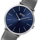 Hugo Boss Horizon Blue Dial Grey Leather Strap Watch for Men - 1513539 Buy Now By Hugo Boss