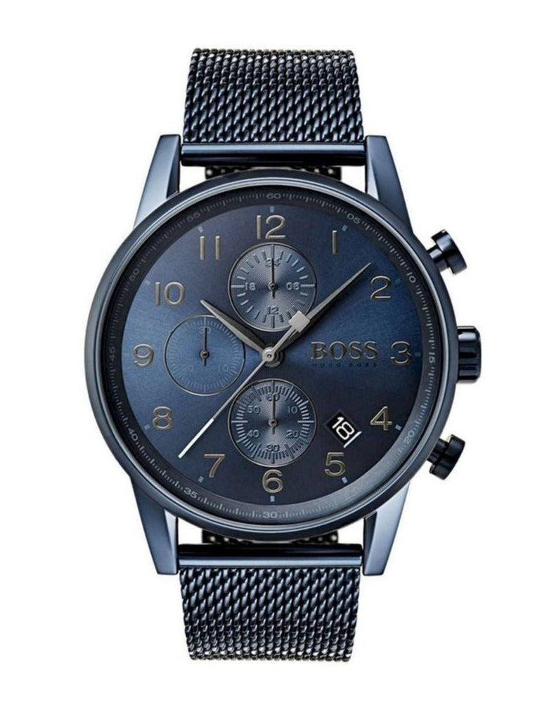 Hugo Boss Navigator Chronograph Blue Dial Blue Mesh Bracelet Watch for Men - 1513538 Buy Now By Hugo Boss