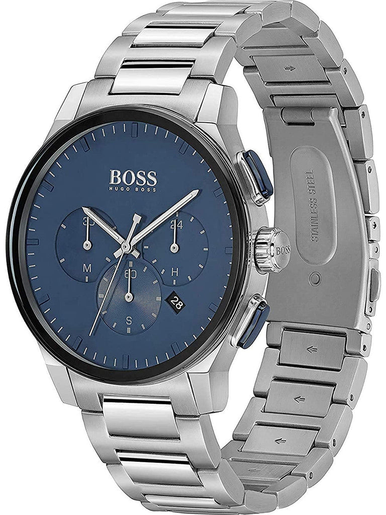 Hugo Boss Peak Chronograph Blue Dial Silver Steel Strap Watch for Men - 1513763 Buy Now By Hugo Boss
