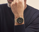 Hugo Boss Admiral Chronograph Black Dial Gold Mesh Bracelet Watch for Men - 1513906 Buy Now By Hugo Boss