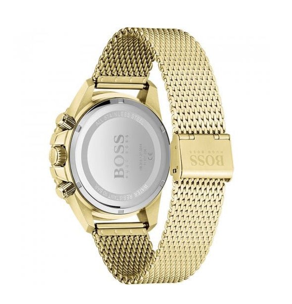Hugo Boss Admiral Chronograph Black Dial Gold Mesh Bracelet Watch for Men - 1513906 Buy Now By Hugo Boss