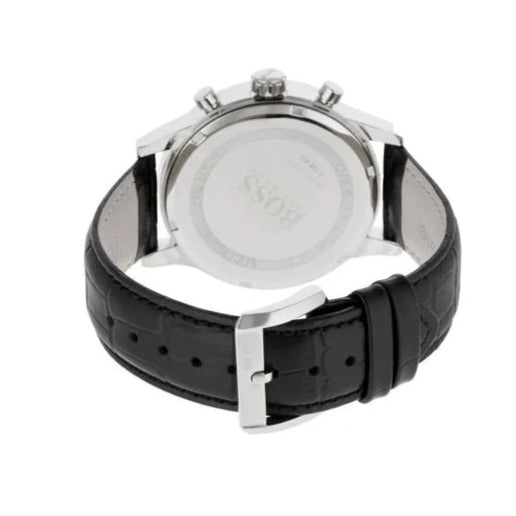 Hugo Boss Aeroliner Chronograph Quartz Black Dial Black Leather Strap Watch For Men - HB1512448 Buy Now By Hugo Boss