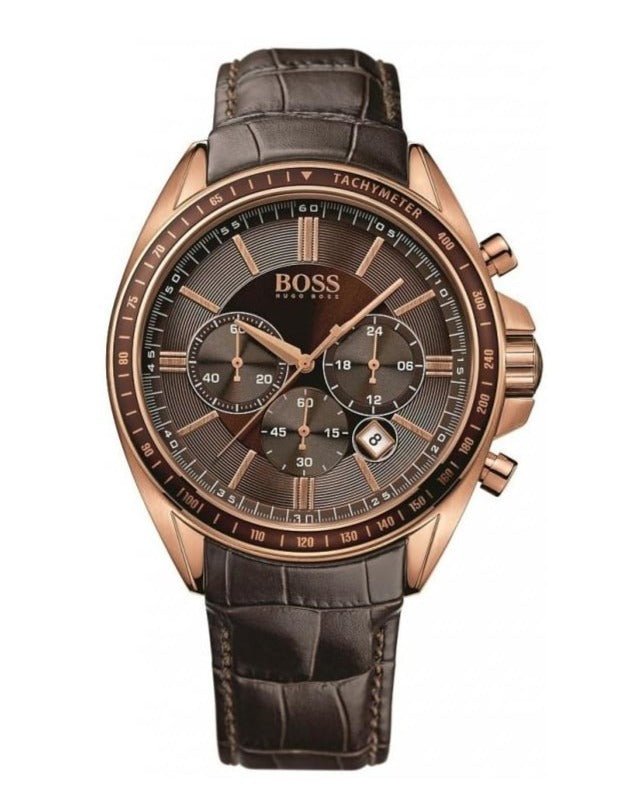 Hugo Boss Driver Sport Chronograph Brown Dial Brown Leather Strap Watch for Men - 1513093 Buy Now By Hugo Boss