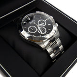 Hugo Boss Ikon Black Dial Silver Steel Strap Watch for Men - 1512965