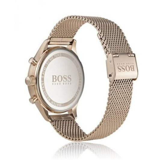 Hugo Boss Companion Quartz Black Dial Rose Gold Mesh Bracelet Watch For Men - HB1513548 Buy Now By Hugo Boss