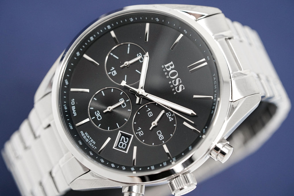 Hugo Boss Champion Black Dial Silver Steel Strap Watch for Men - 1513871 Buy Now By Hugo Boss