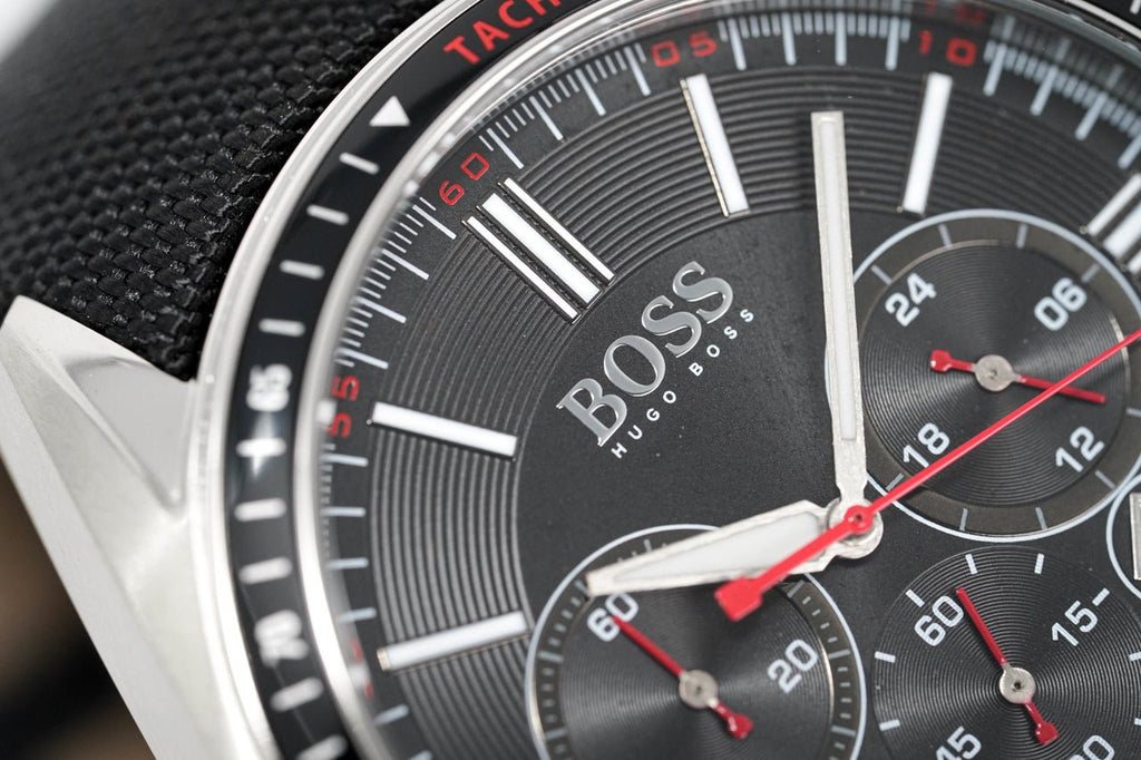 Hugo Boss Driver Black Dial Black Leather Strap Watch for Men -1513087 Buy Now By Hugo Boss