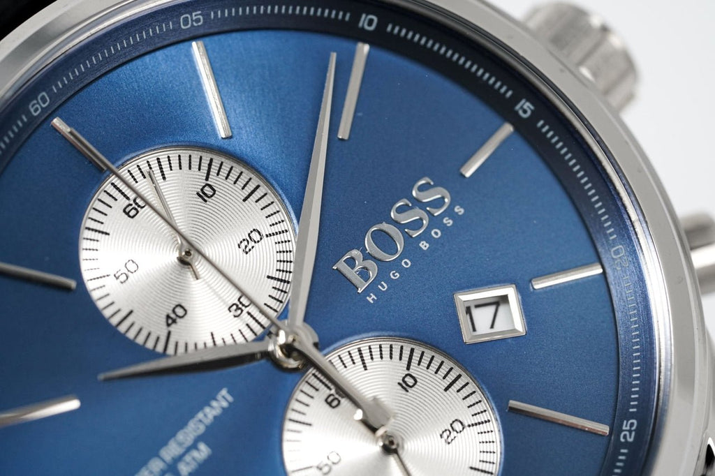 Hugo Boss Jet Blue Dial Black Leather Strap Watch for Men - 1513283 Buy Now By Hugo Boss