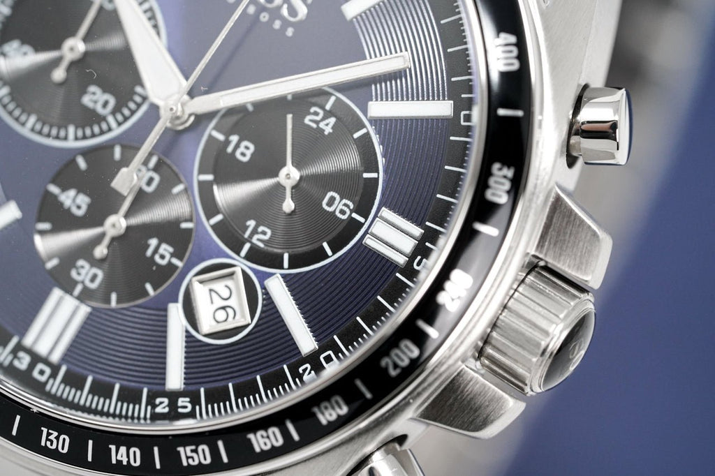Hugo Boss Chronograph Driver Blue Dial Silver Steel Strap Watch for Men - 1513081 Buy Now By Hugo Boss