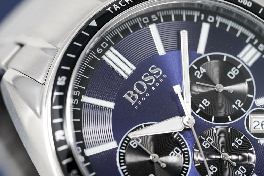 Hugo Boss Chronograph Driver Blue Dial Silver Steel Strap Watch for Men - 1513081 Buy Now By Hugo Boss