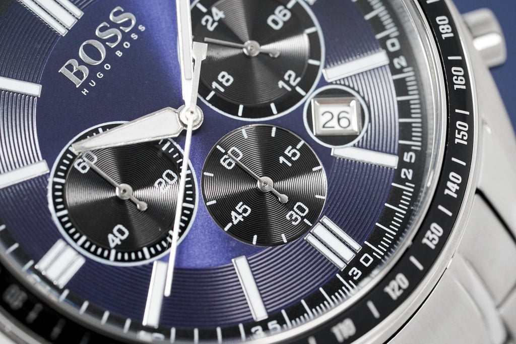 Hugo Boss Chronograph Driver Blue Dial Silver Steel Strap Watch for Men - 1513081 Buy Now By Hugo Boss