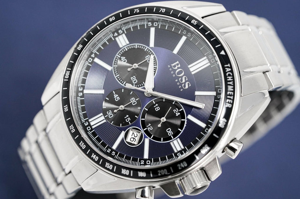 Hugo Boss Chronograph Driver Blue Dial Silver Steel Strap Watch for Men - 1513081 Buy Now By Hugo Boss