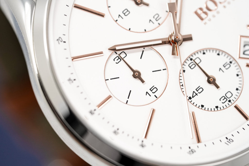 Hugo Boss Grand Prix White Dial Brown Leather Strap Watch for Men - 1513475 Buy Now By Hugo Boss