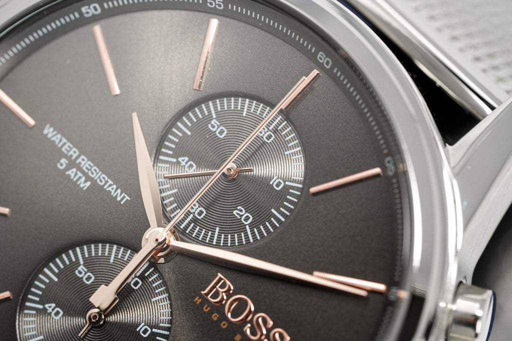 Hugo Boss Jet Chronograph Grey Dial Silver Mesh Bracelet Watch for Men - 1513440 Buy Now By Hugo Boss