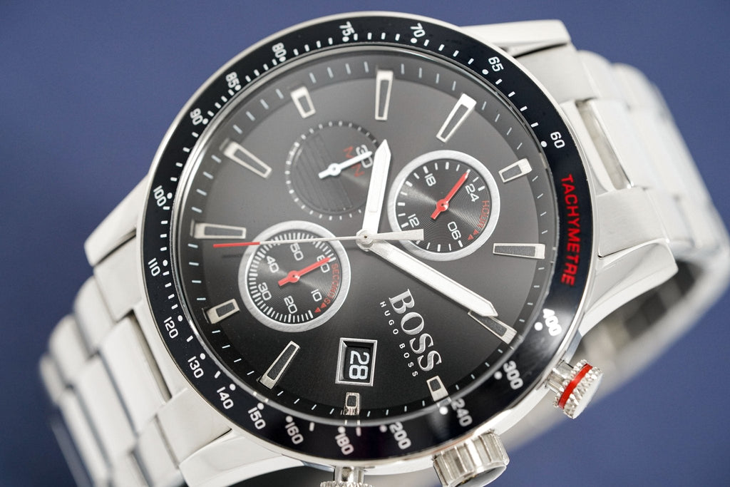 Hugo Boss Rafale Chronograph Black Dial Silver Steel Strap Watch for Men - 1513509 Buy Now By Hugo Boss