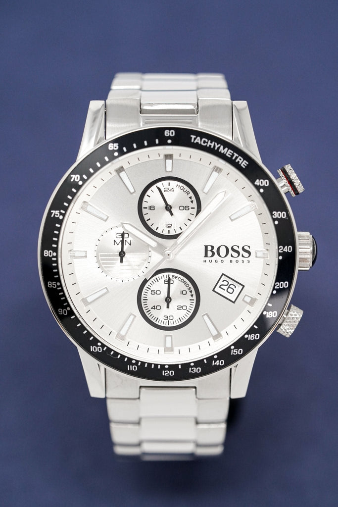 Hugo Boss Rafale Competitive Sport Silver Dial Silver Steel Strap Watch for Men - 1513511 Buy Now By Hugo Boss