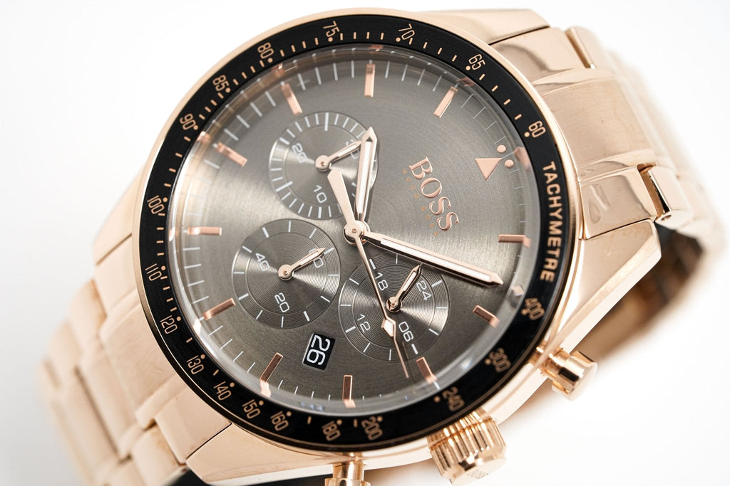 Hugo Boss Trophy Grey Dial Rose Gold Steel Strap Watch for Men - 1513632 Buy Now By Hugo Boss