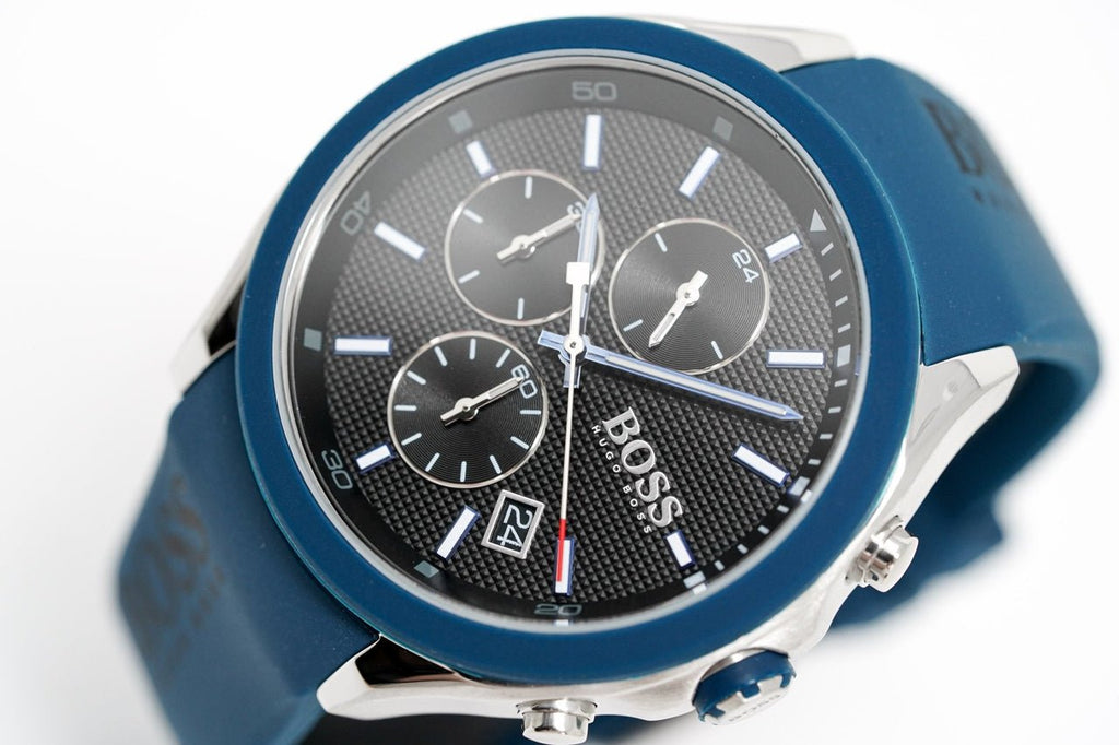 Hugo Boss Velocity Black Dial Blue Rubber Strap Watch for Men - 1513717 Buy Now By Hugo Boss
