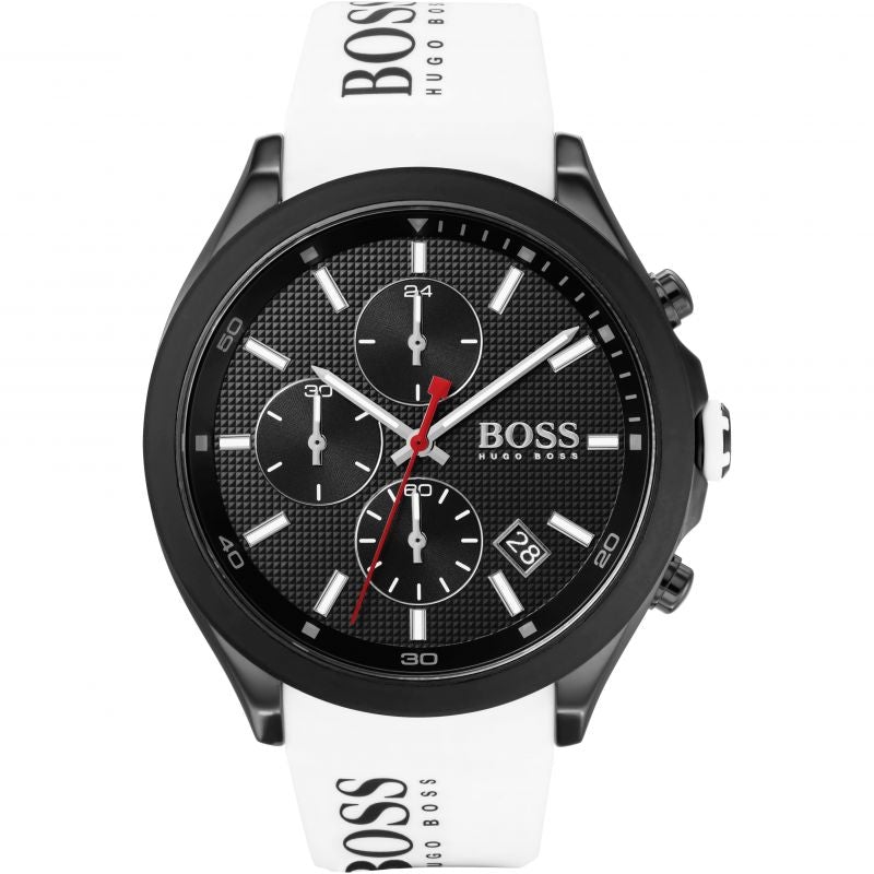 Hugo Boss Velocity Black Dial White Rubber Strap Watch for Men - 1513718 Buy Now By Hugo Boss