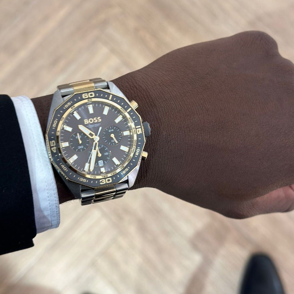 Hugo Boss Energy Chronograph Grey Dial Two Tone Steel Strap Watch For Men - 1513974 Buy Now By Hugo Boss