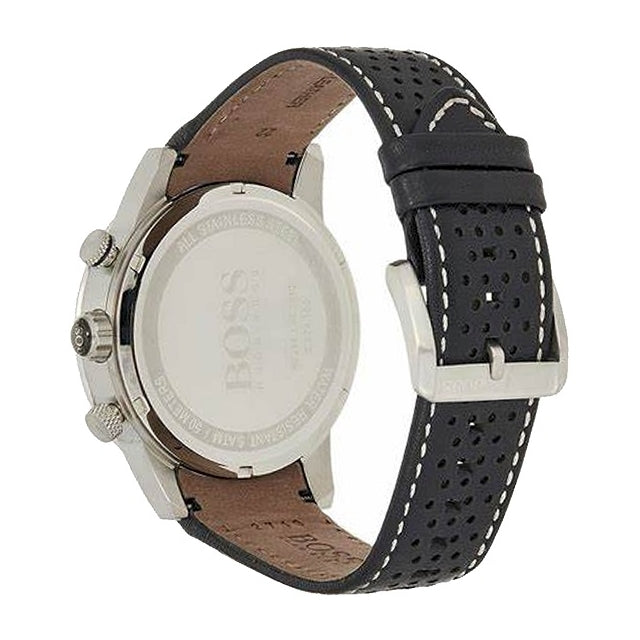 Hugo Boss Rafale Chronograh Quartz White Dial Black Leather Strap Watch For Men - HB1513403 Buy Now By Hugo Boss