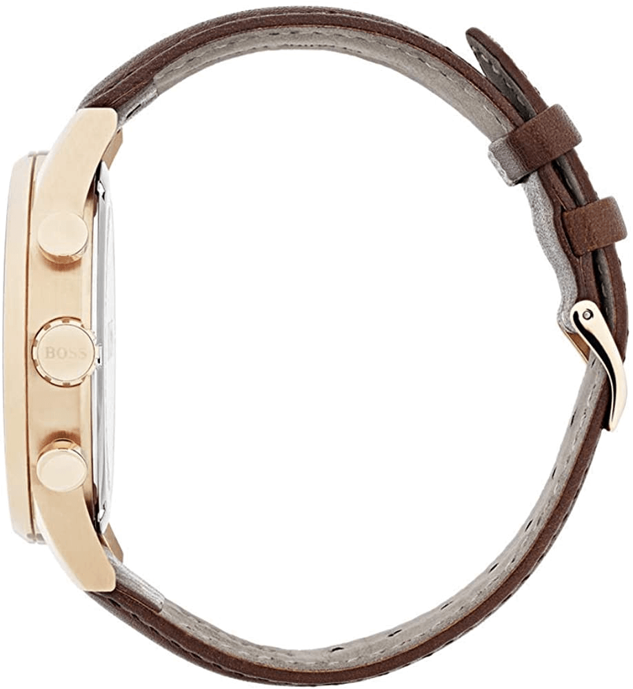 Hugo Boss Navigator Grey Dial Brown Leather Strap Watch for Men - 1513496 Buy Now By Hugo Boss