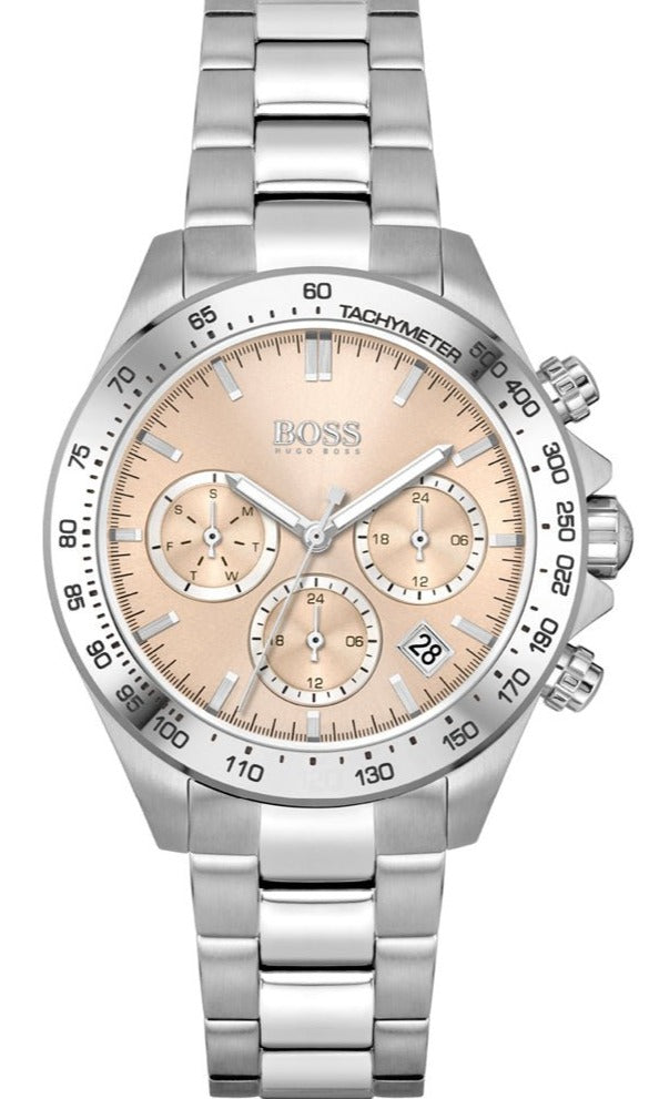 Hugo Boss Novia Pink Dial Silver Steel Strap Watch for Women - 1502615 Buy Now By Hugo Boss