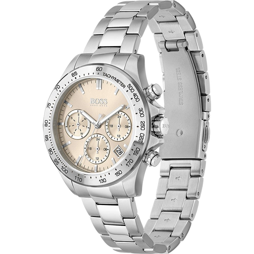 Hugo Boss Novia Pink Dial Silver Steel Strap Watch for Women - 1502615 Buy Now By Hugo Boss