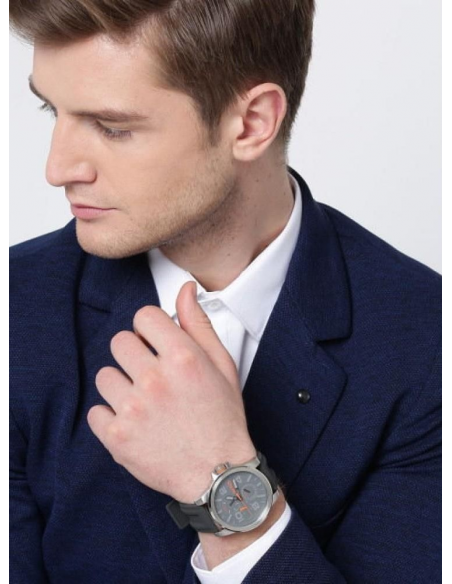 Hugo Boss Detroit Sport Analog Grey Dial Grey Rubber Strap Watch For Men - 1550007 Buy Now By Hugo Boss