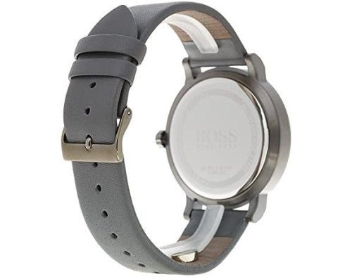 Hugo Boss Architectural Grey Dial Grey Leather Strap Watch for Men - 1513570 Buy Now By Hugo Boss
