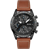 Hugo Boss Pilot Black Dial Brown Leather Strap Watch for Men - 1513851 Buy Now By Hugo Boss