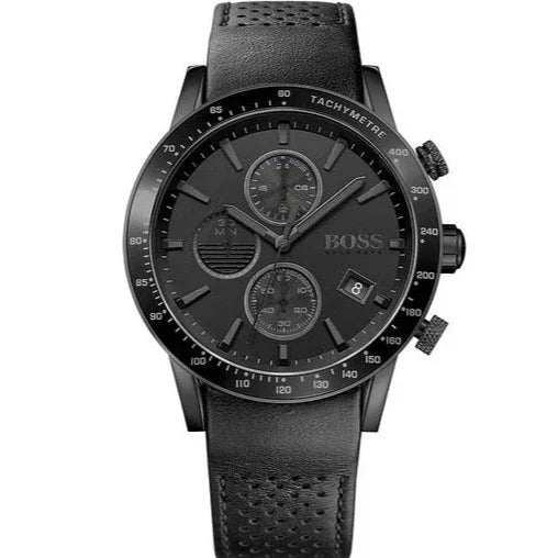 Hugo Boss Rafale Chronograph Black Dial Black Leather Strap Watch For Men - 1513456 Buy Now By Hugo Boss