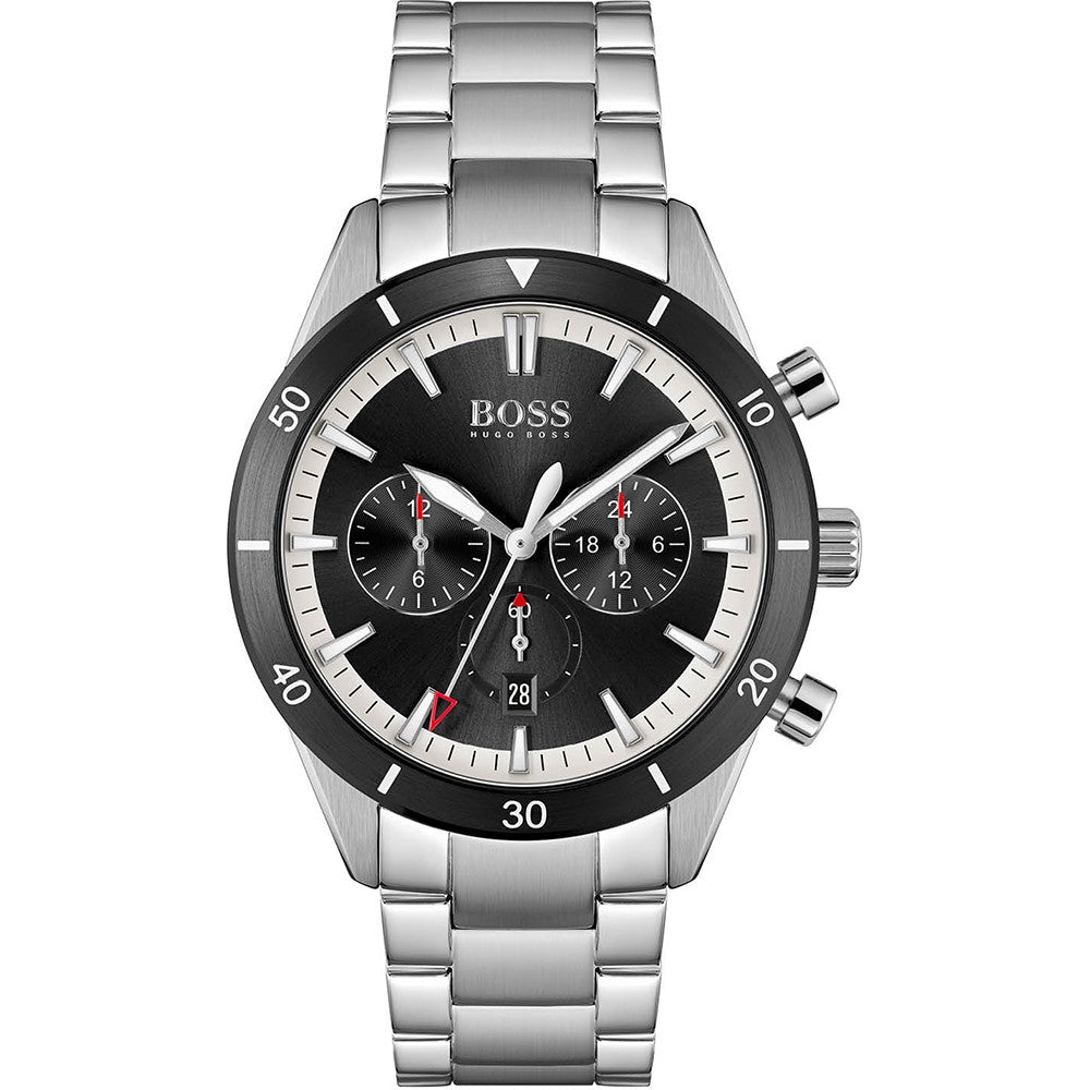 Hugo Boss Santiago Black Dial Silver Steel Strap Watch for Men - 1513862 Buy Now By Hugo Boss