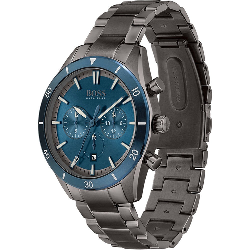 Hugo Boss Santiago Blue Dial Grey Steel Strap Watch for Men - 1513863 Buy Now By Hugo Boss