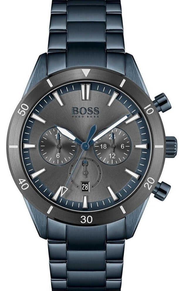 Hugo Boss Santiago Grey Dial Blue Steel Strap Watch for Men - 1513865 Buy Now By Hugo Boss