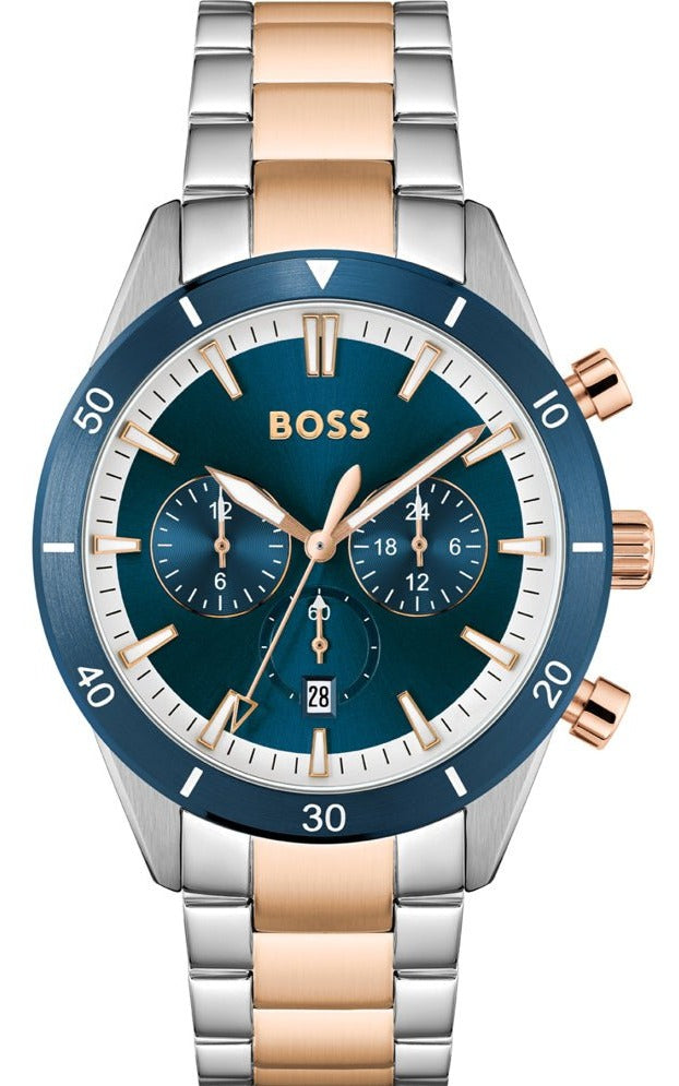 Hugo Boss Santiago Blue Dial Two Tone Steel Strap Watch for Men - 1513937 Buy Now By Hugo Boss