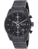 Hugo Boss Skymaster Chronograph Black Dial Black Steel Strap Watch for Men - 1513785 Buy Now By Hugo Boss