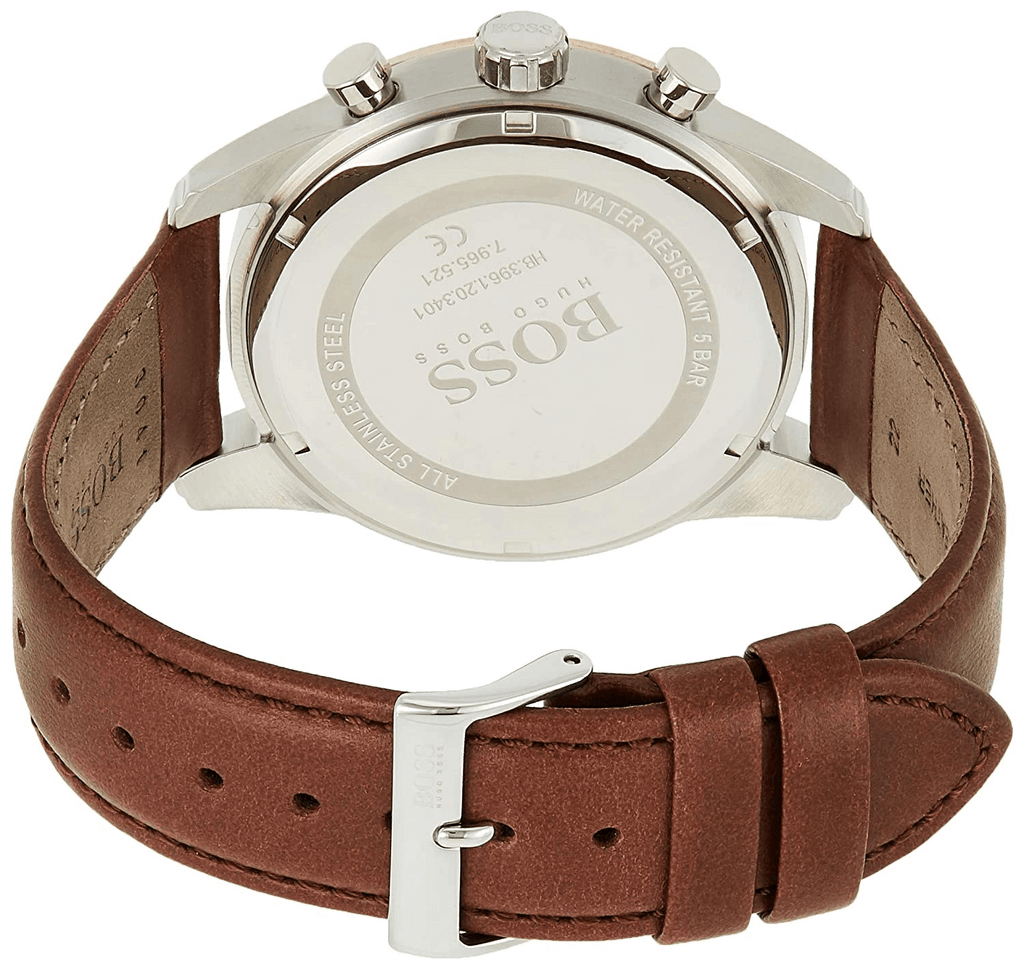 Hugo Boss Skymaster White Dial Brown Leather Strap Watch for Men - 1513786 Buy Now By Hugo Boss
