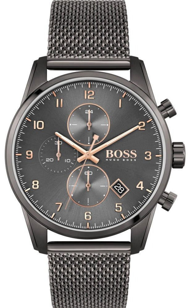 Hugo Boss Skymaster Grey Dial Grey Mesh Bracelet Watch for Men - 1513837 Buy Now By Hugo Boss