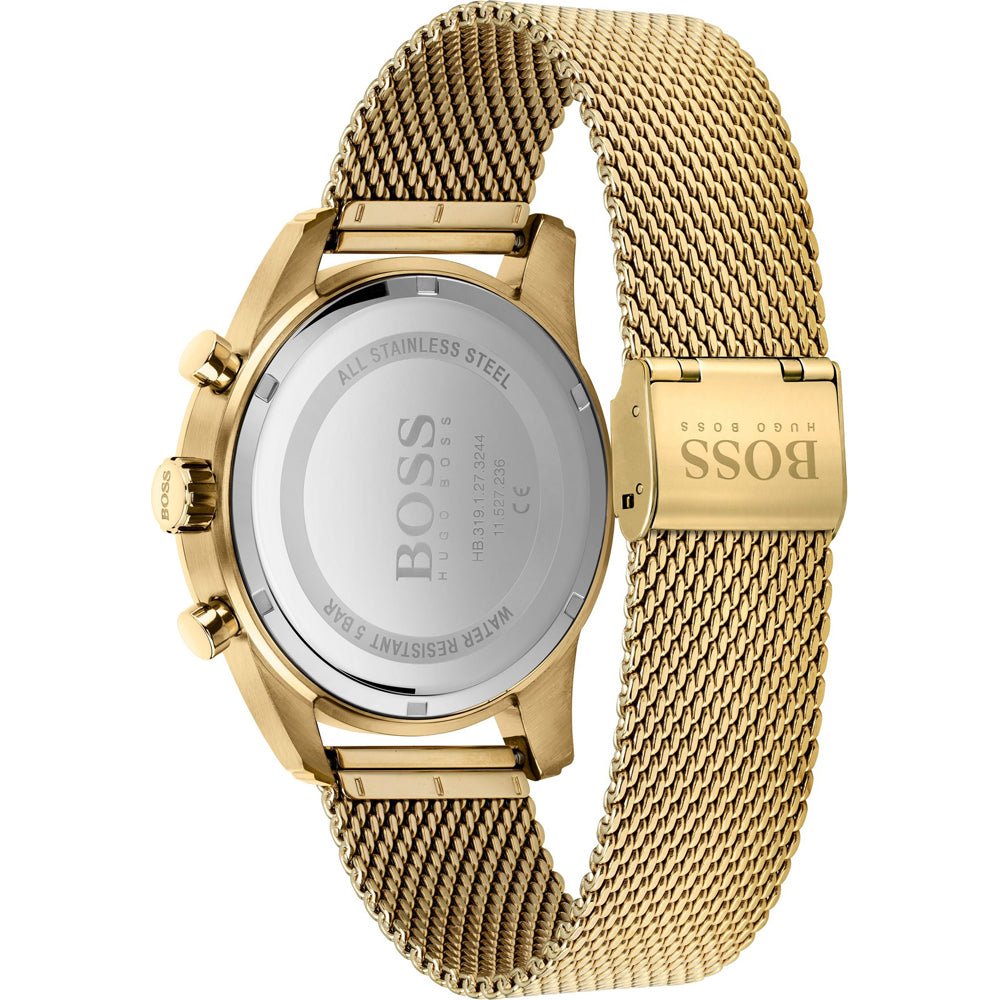 Hugo Boss Skymaster Black Dial Gold Mesh Bracelet Watch for Men - 1513838 Buy Now By Hugo Boss